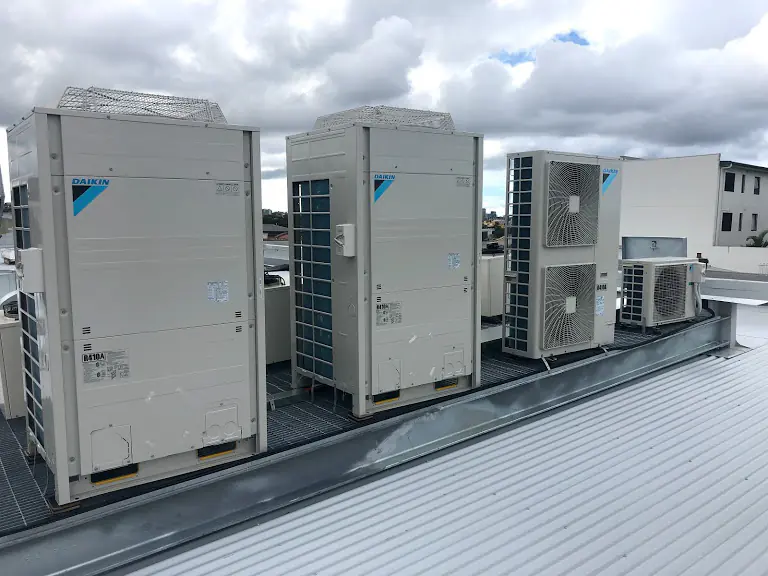 Daikin outdoor units on the roof of the Bowral Hotel
