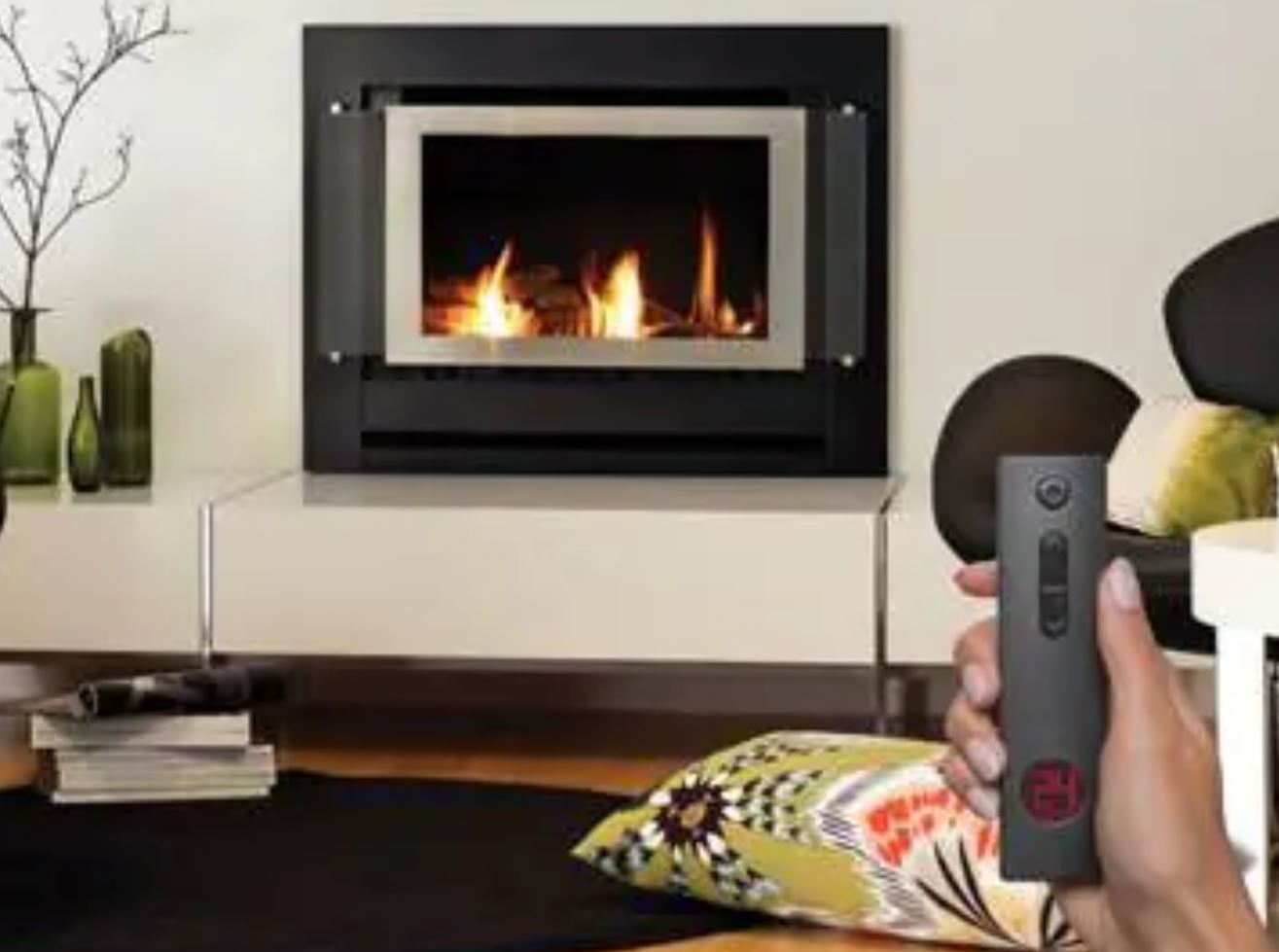 Modern gas log fire installed in a Southern Highlands living room by Tempco Energy