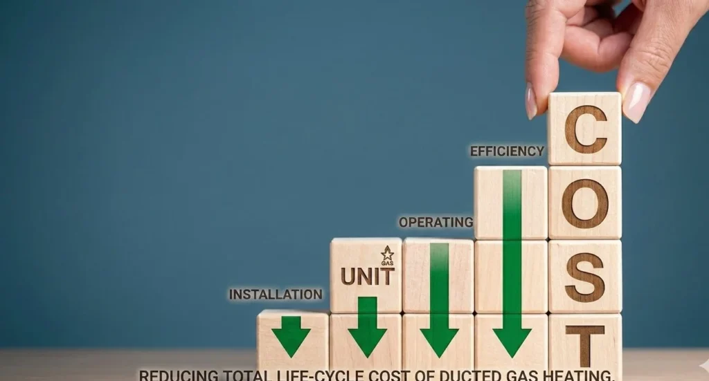 Ducted gas heating lifecycle cost breakdown