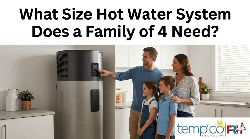 Sizing a hot water system for a family of four